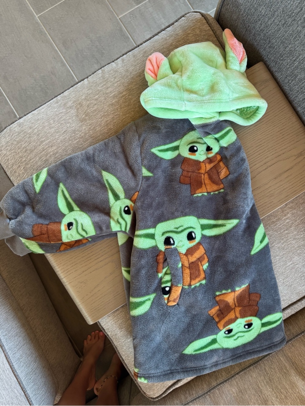Star Wars Kids One-Piece Fuzzy Green Sherpa Romper